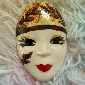 Vintage hand-painted porcelain brooch